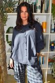 Paloma Tela Peter Pan Blouse Navy
